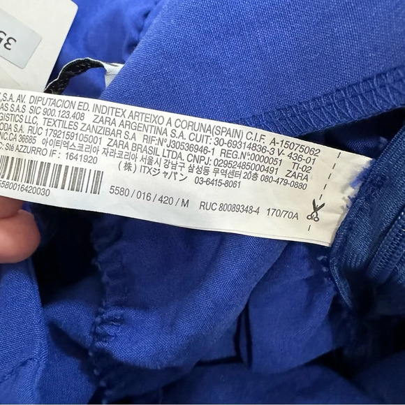 Zara NWT Royal Blue Ruched Skirt - Picture 8 of 8